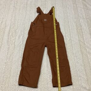 Kids Carhartt Cotton 3T Work Style Brown Bib Overalls Knee Pad Kids Overalls